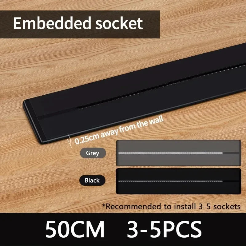 Wall Mounted Track Socket UK US AU EU Standard USB Portable Power Track Socket Household Removable Extension Socket