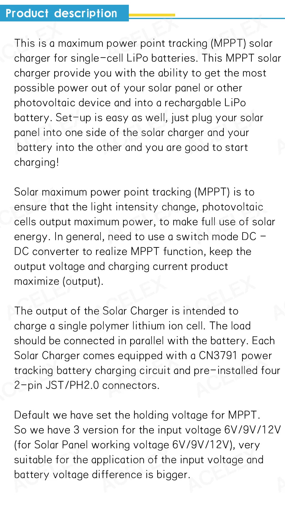 1-Cell Lithium Battery Charging CN3791 MPPT Solar Panel Regulator Module 3.7V–4.2V