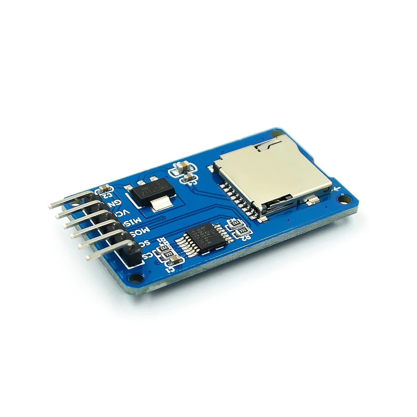 Micro SD / TF Card Reader Module — SPI Interface, Level Converter, 3.3V / 5V (5-Pack)