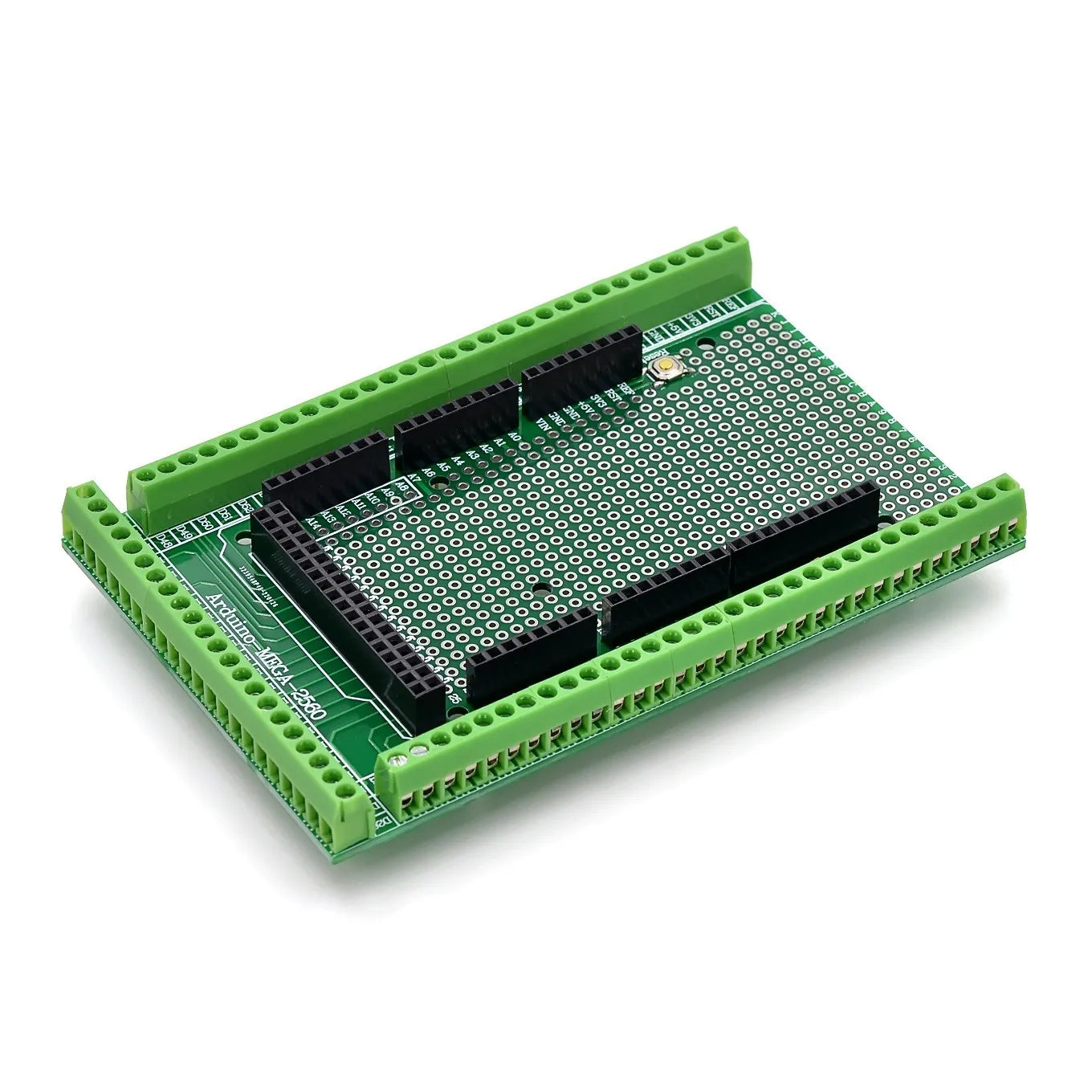 MEGA2560 Prototype Shield Board with Screw Terminal Block | Double-Sided PCB Expansion Kit Compatible with Arduino Mega 2560 R3