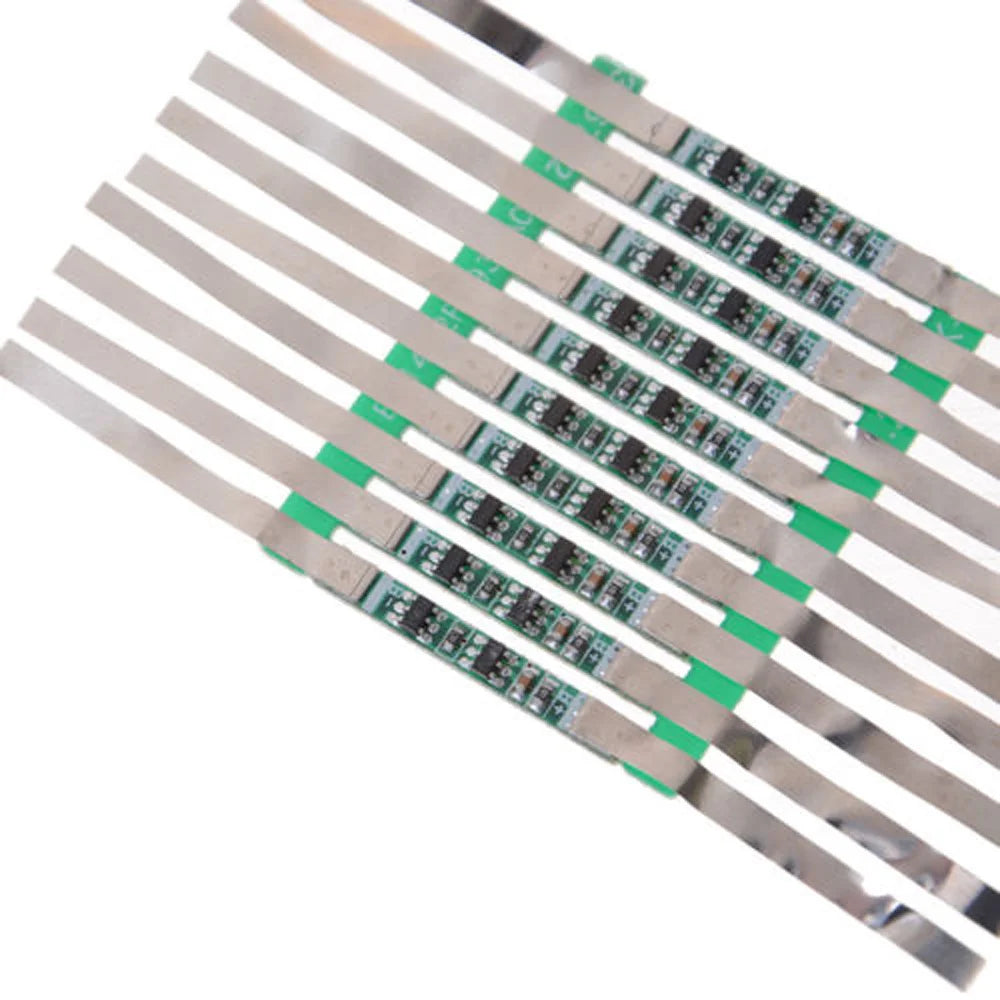 3A Protection Board Kit for 3.7V 18650 Li-ion Battery with Solder Tabs JB 28×3mm, Over-Discharge Protection 4.275±0.025V
