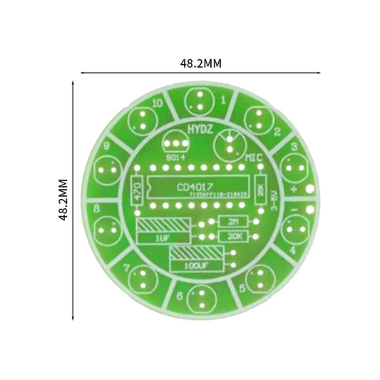 CD4017 Voice-Control LED Rotating Light DIY Soldering Kit for Students and Electronics Projects