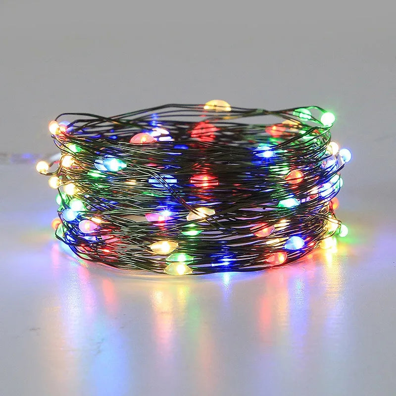 Christmas LED String Lights 5M/10M/20M/30M Green Copper Wire Fairy Light Garland with USB Remote Control for Xmas Decoration