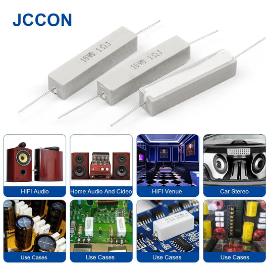 10W Cement Resistor 0.1Ω–10KΩ 5% Tolerance Ceramic Cement Resistance