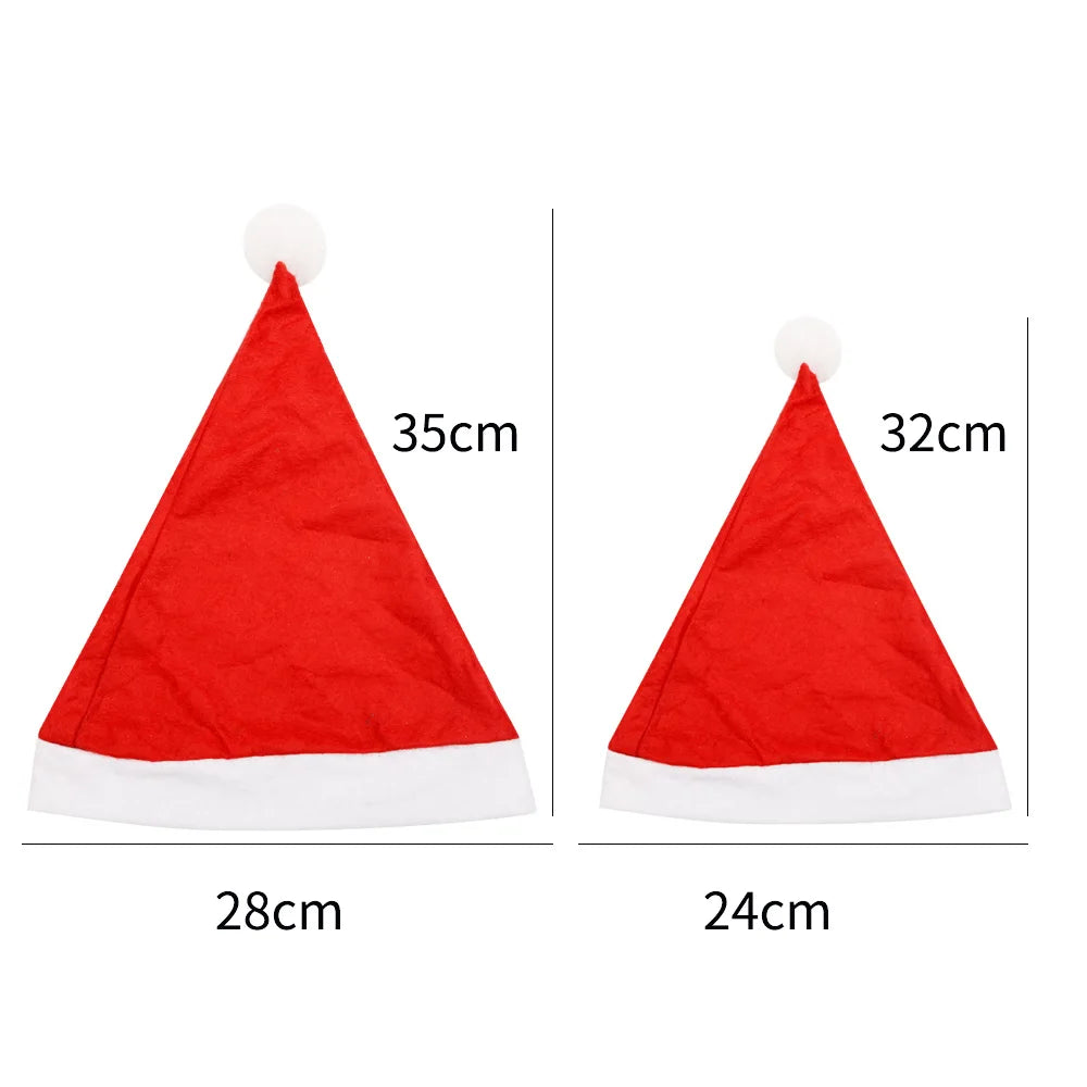 10/1PCS Christmas Hat for Adult Kids Thicken Warm Santa Claus Xmas Hats Cap Merry Christmas New Year Festival Party Decoration