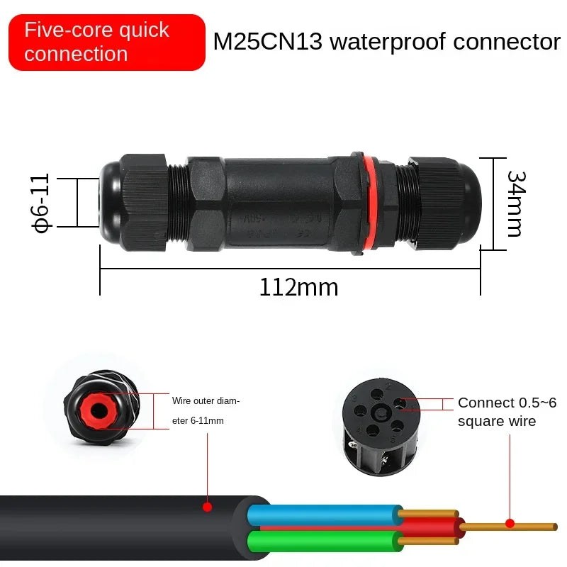 IP68 Waterproof Cable Connector I/T Type Junction Box 2-pin 3-pin 4-pin 5-pin Electrical Terminal LED Lights Wire Waterproof Box