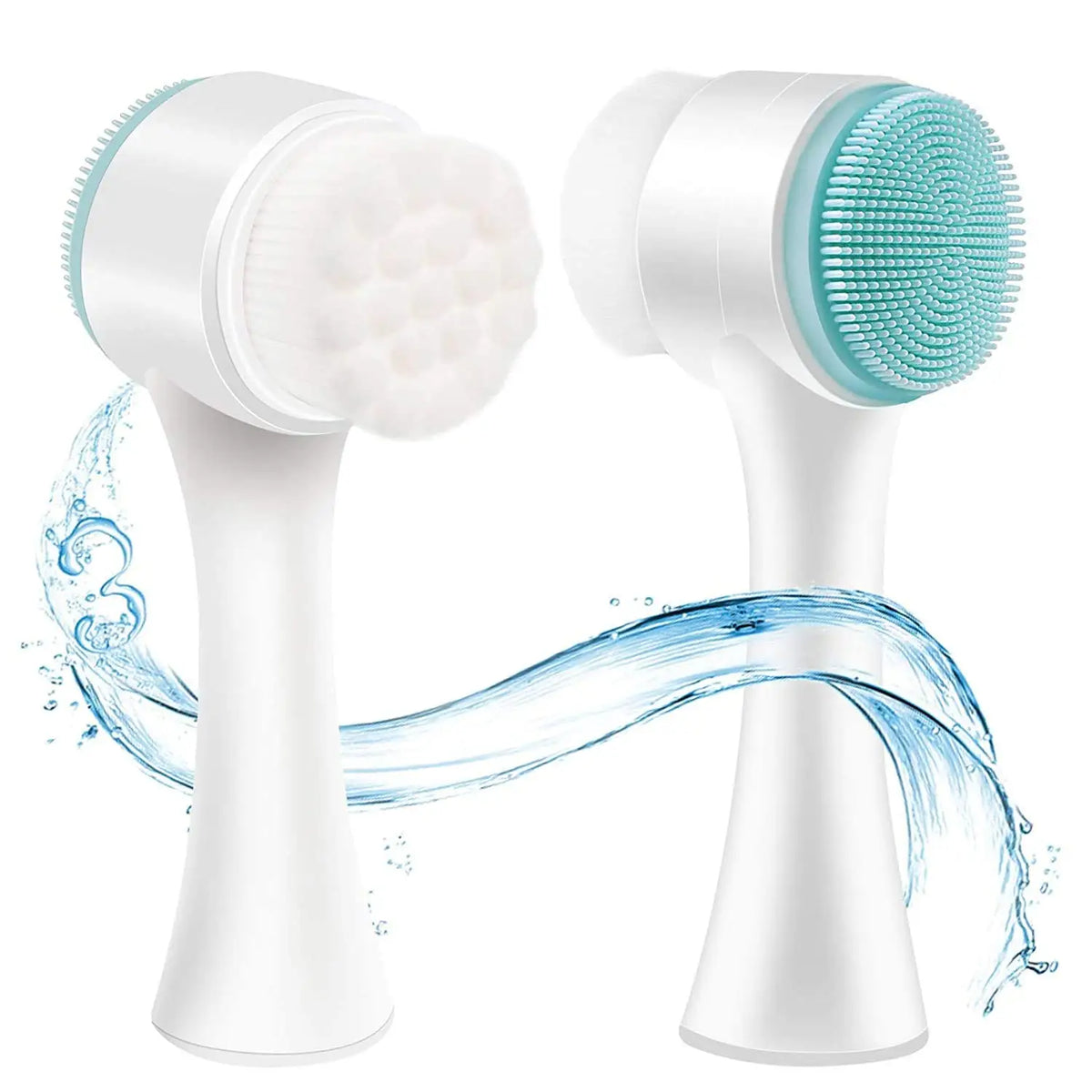 3D Silicone Facial Cleanser Double Sided Face Brush for Massage