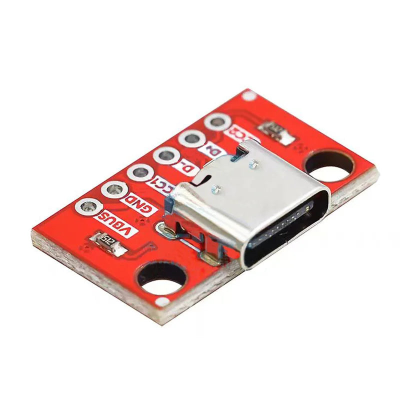 2PCS Type-C USB to Pin DIP Female B-Type Adapter Board with Soldered Pins