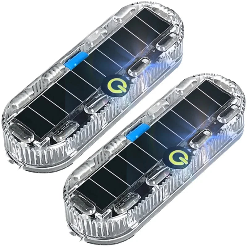 Solar Warning LED Tail Light for Car Motorcycle Collision Prevention