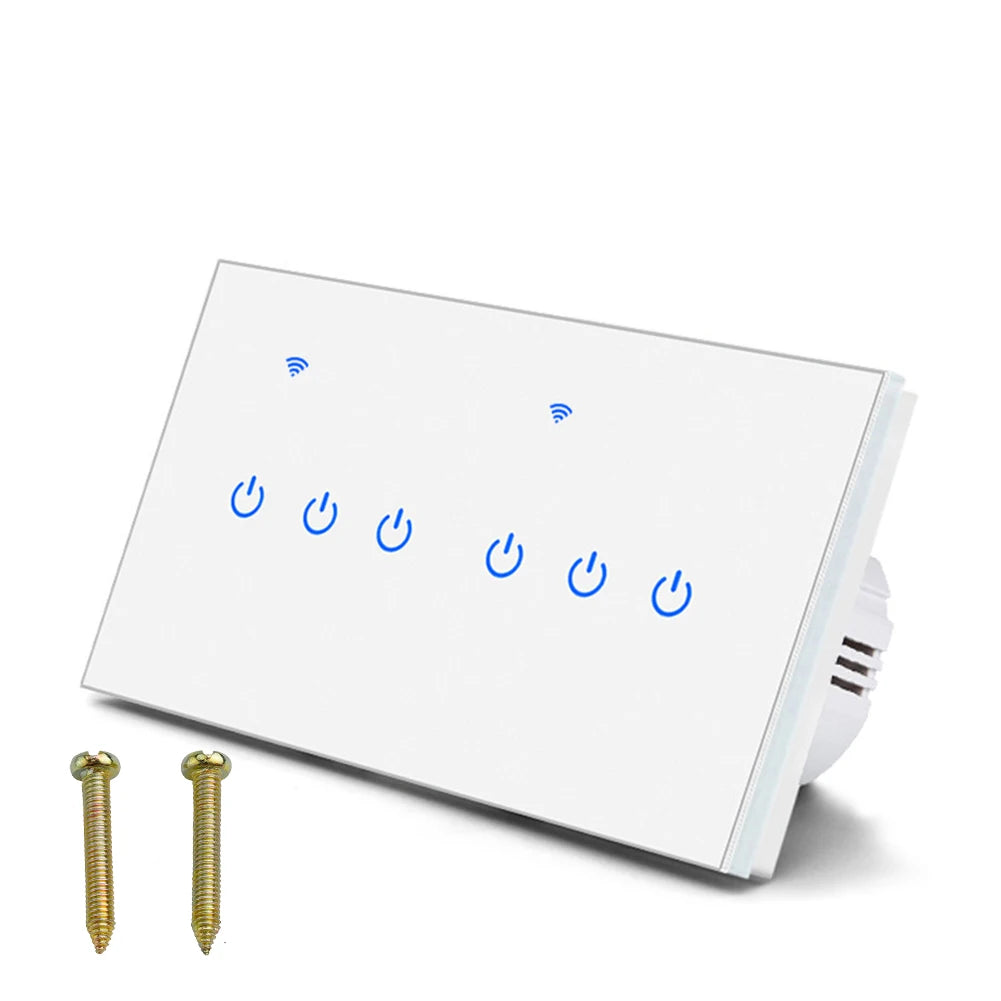 2 Way Touch Switch Voice Control Switch Energy-saving Lamp Compatible Hands-free Control For Tuya App Home Automation