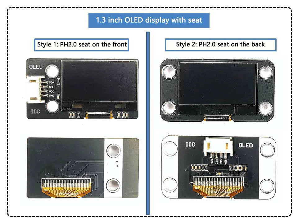 0.96" / 1.3" OLED IIC LCD Display Module SSD1306 SH1106 12864