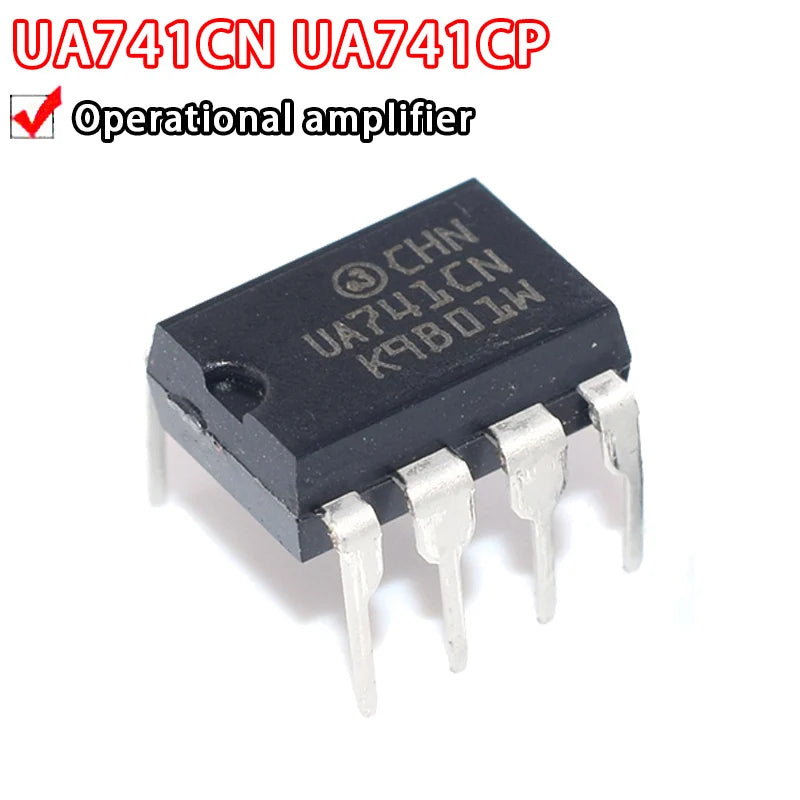 UA741 / LM741 General-Purpose Op-Amp IC — DIP-8, ±5–18V, 1MHz GBW (5-Pack)