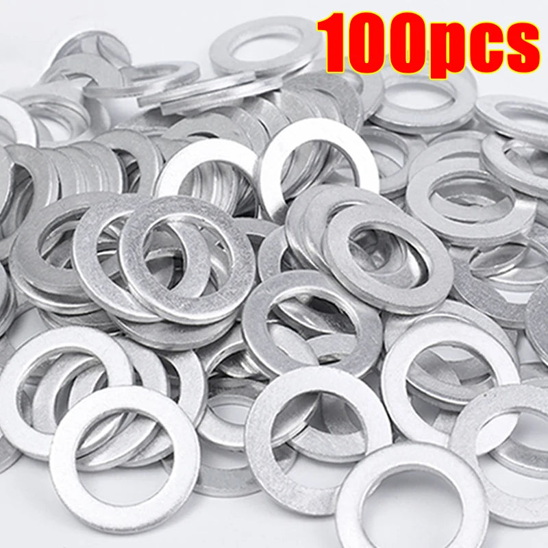 14mm Aluminum Oil Drain Plug Crush Washer Set — Universal Oil Change Gasket Kit