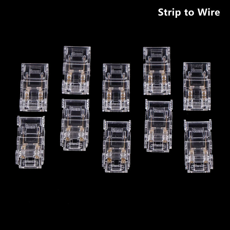 10pcs 2pin 8mm COB LED Strip To Strip LED Connectors Strip To Wire Connection Solderless Extension For 8mm COB LED Strip Lights