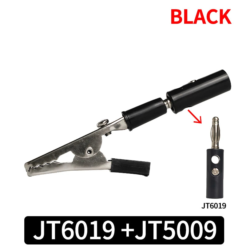 Large 55mm Solderless Alligator Clips with Screw Terminals Binding Posts Red Black Test Clips for Power Electronics