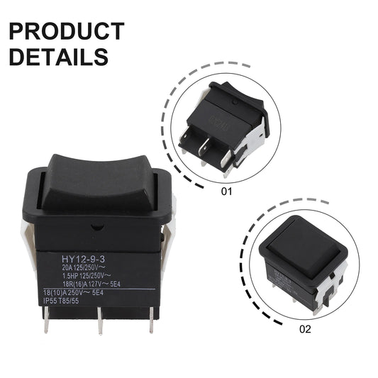 6Pins Pushbutton Rocker Switch 125250V 20A for HY1293 Easy Installation and Reliable Performance for Electrical Needs