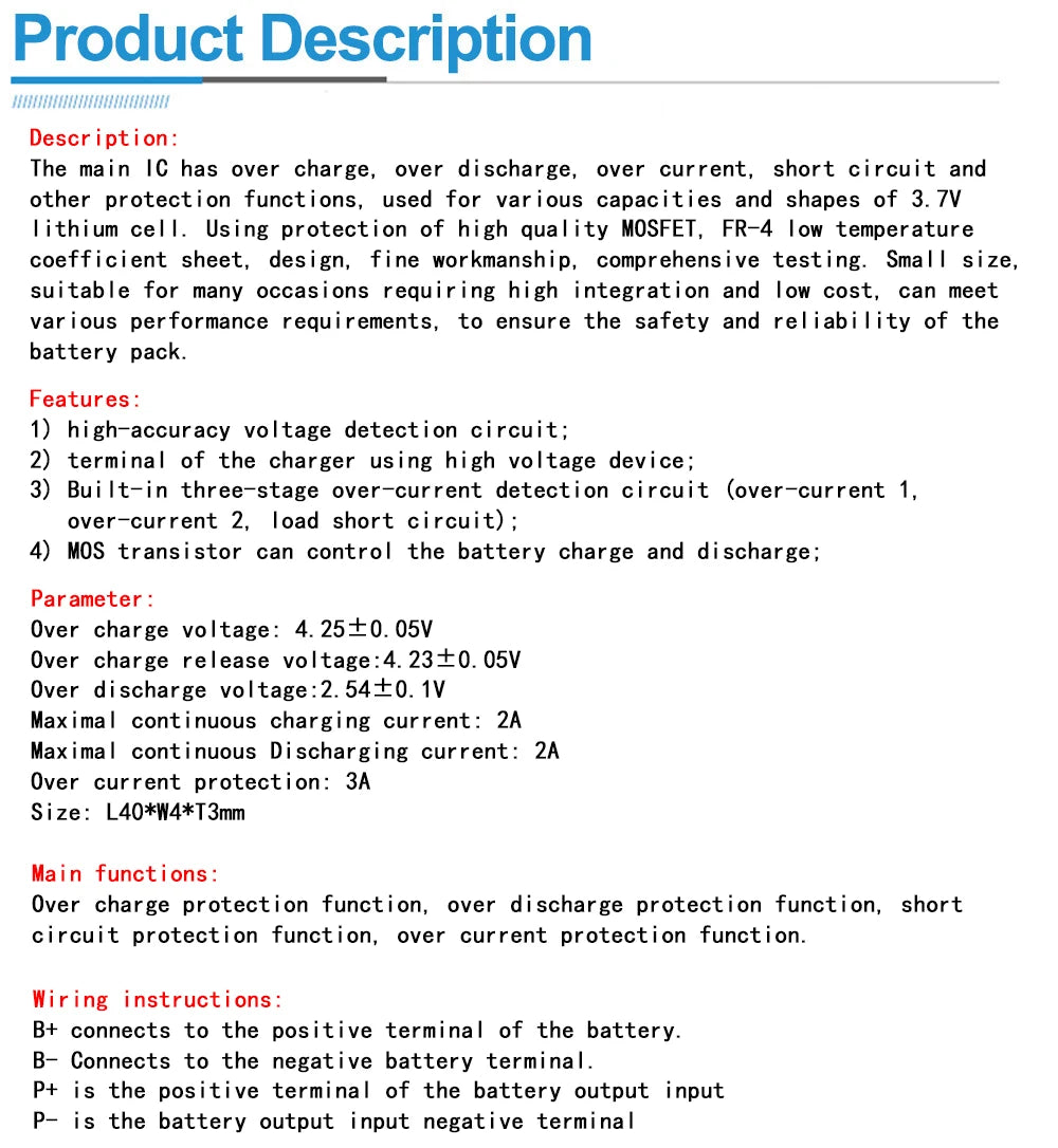 5PCS 1S 3.7V 3A Li-ion BMS PCM Battery Protection Board for 18650 Lithium Cells