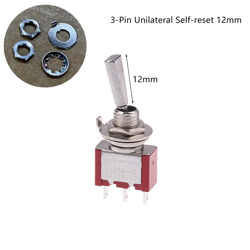 ON OFF ON Toggle Switch DPDT SPST DPST 3 Pin 3/2 Position 5A 125VAC 2A 250VAC Latching