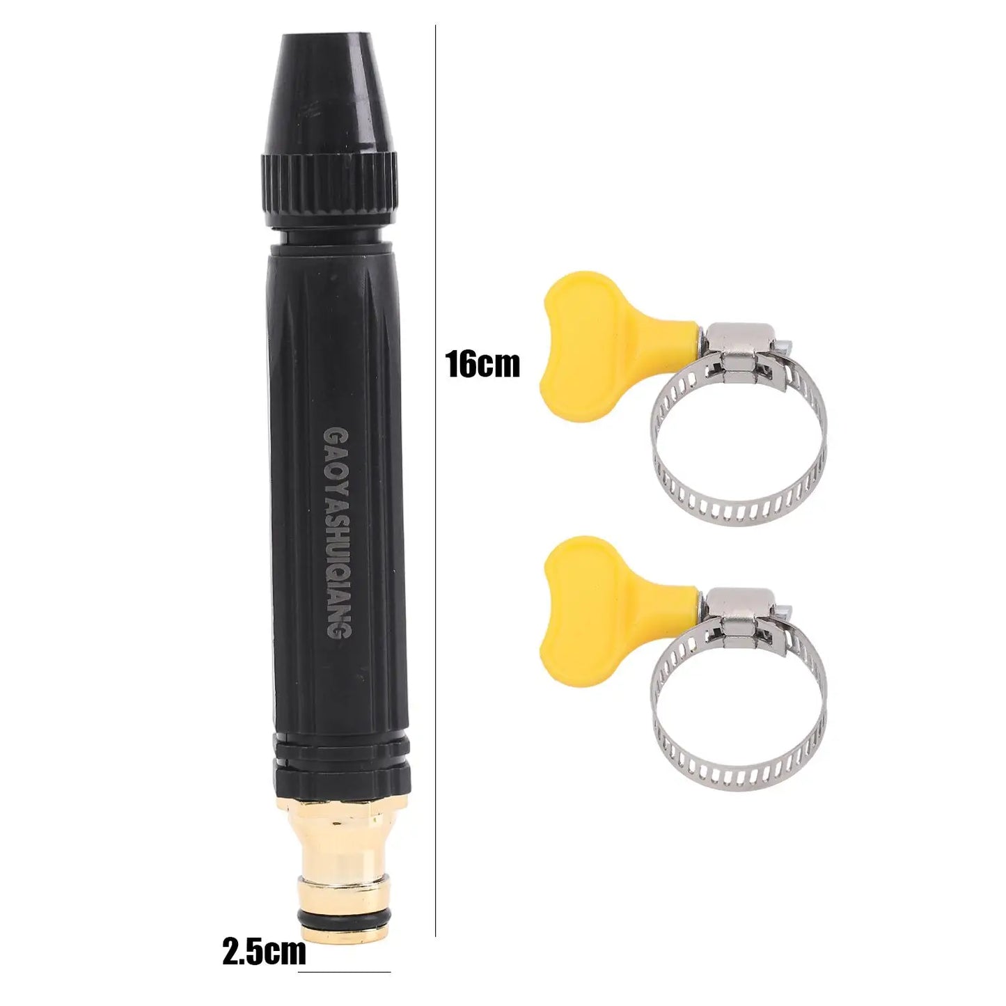 High Pressure Car Wash Water Gun Nozzle Adjustable Jet Garden Hose Sprayer Cleaning Tool with Clamps for Auto Vehicle Care Kit