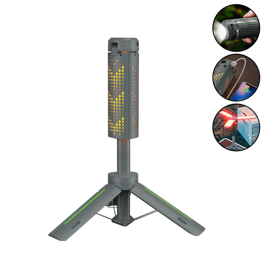 8000MAH Multifunctional Telescopic Camping Light LED Floodlight Flashlight with Stepless Dimming Charge Outdoor Tent Flashlight