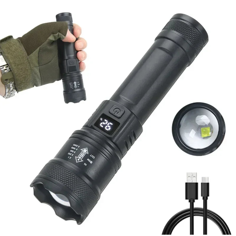 680000LM Rechargeable LED Flashlight Zoom Tactical Torch