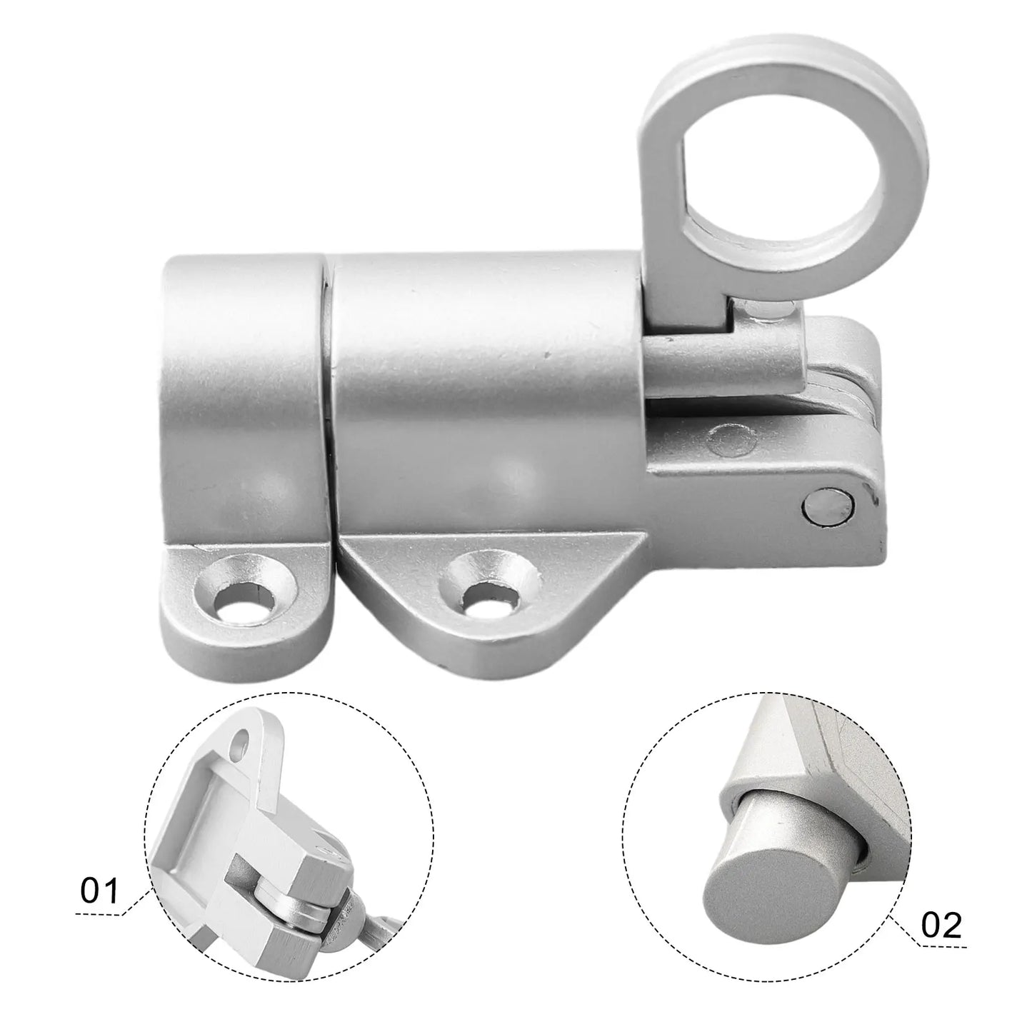 New Latch Bolt Garden Home Pull ring Bounce Gate Door Pull Ring Bounce Hardware Tool Useful Aluminum Alloy Screws