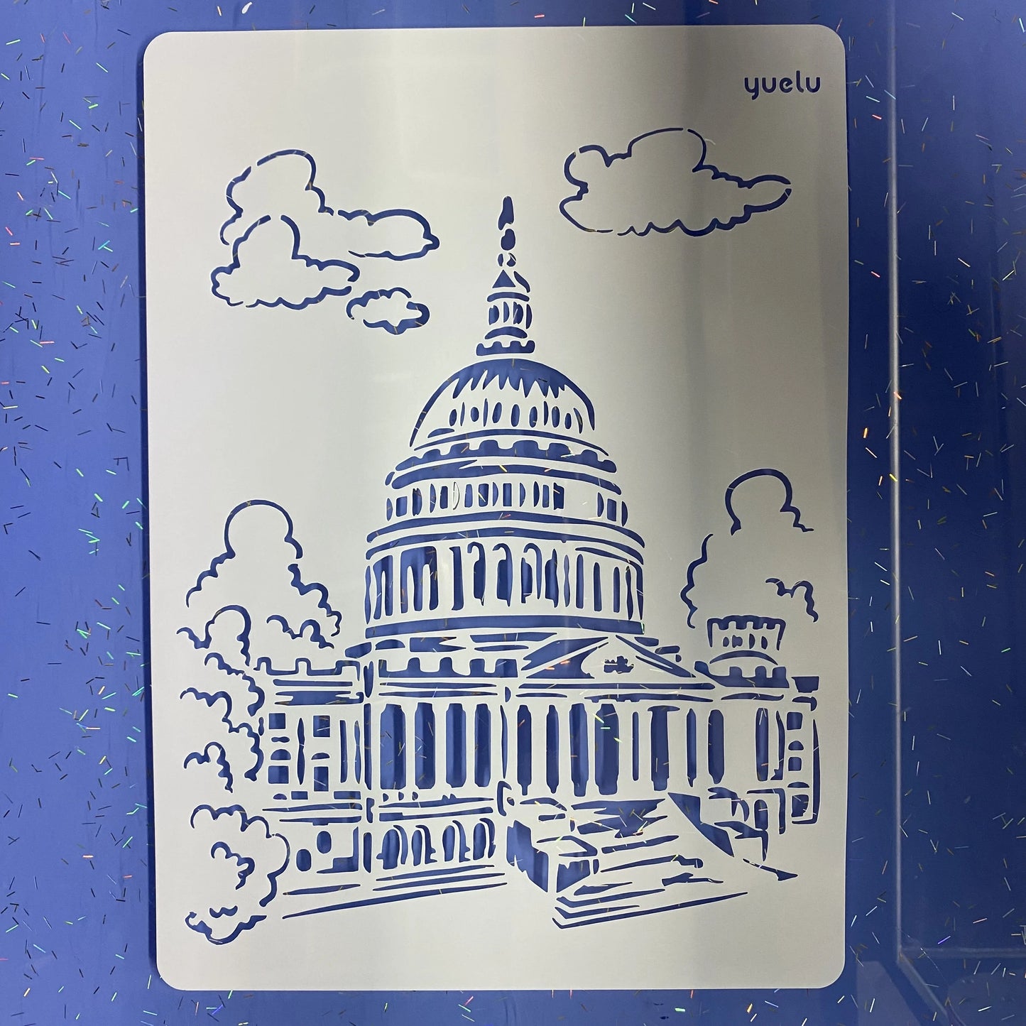 A4 DIY Painting Wall Stencil Airbrush Drawing Copy Templates London Bridge Big Ben castle Burj Al Arab Five Towers White House