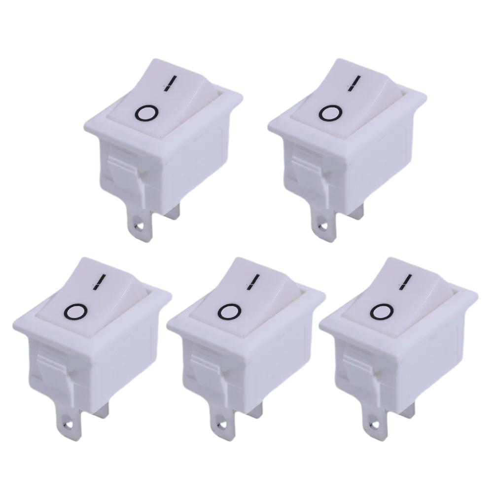 Mini Rocker Switch SPST Black and Red Snap in Switches Button AC 250V 3A / 125V 6A 2 Pin I/O 21*15mm on-off Switch Rocker