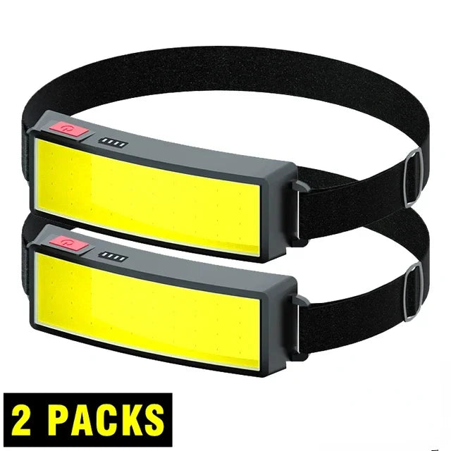 Portable COB LED Floodlight Head Flashlight Built-in Battery USB Rechargeable Outdoor Head-mounted Camping Hunting Headlamp