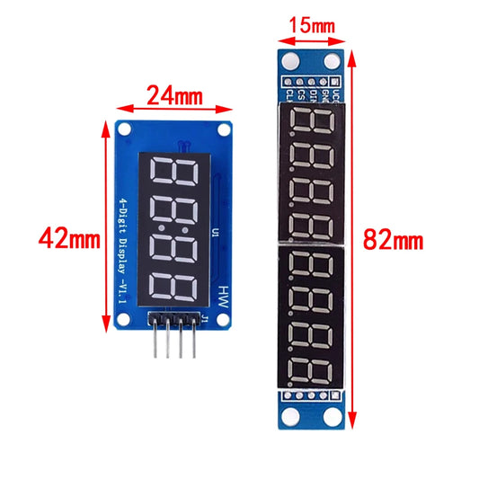 TM1637 4-Digit & MAX7219 8-Digit 7-Segment LED Display Module 0.36 Inch Clock Red Anode Tube
