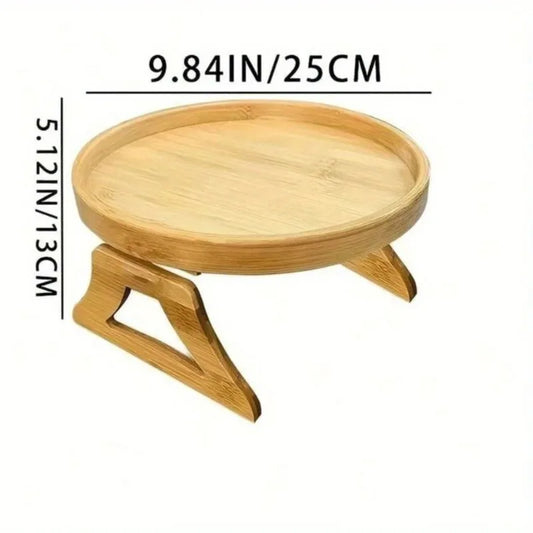 Clip On Bed Couch Arm Tray Table Foldable Sofa Armrest Holder for Snacks Breakfast Drinks Phone Remote Control Comfort