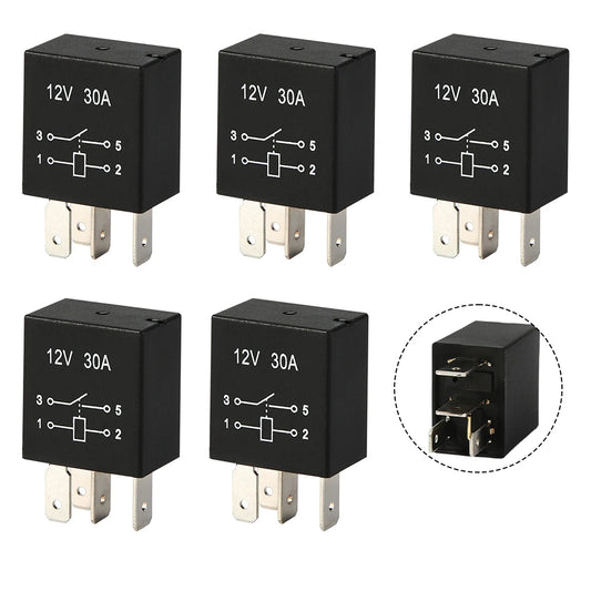 5pcs 12V30A 4-pin Automotive Relays Waterproof Suitable For All Kinds Of Cars Electrical Equipment & Supplies Parts