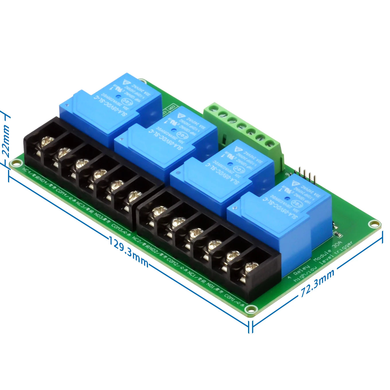 5V 30A Relay Module with High/Low Level Trigger for Smart Home & PLC Control