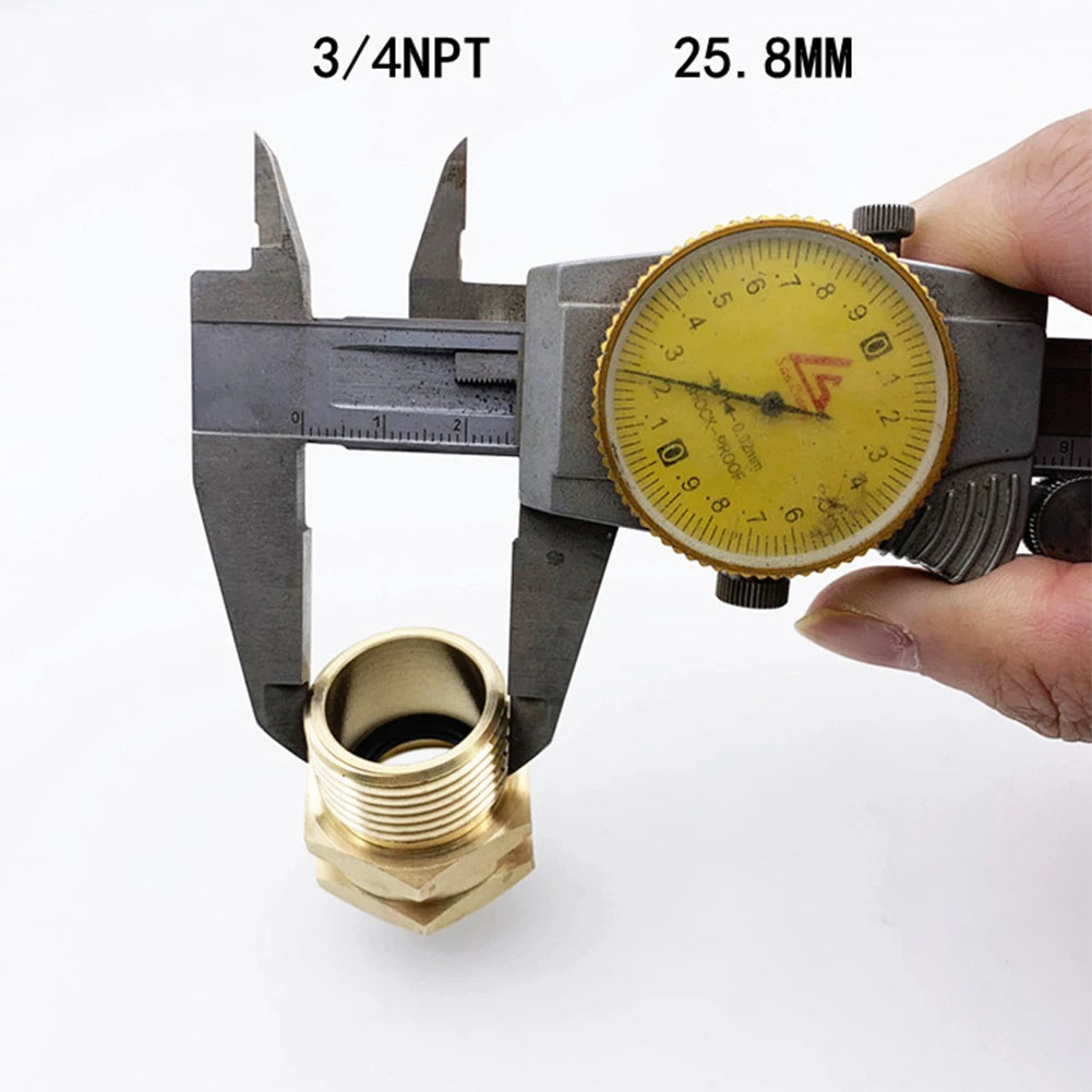 4 Pcs Brass Garden Hose Adapter 3/4" GHT Female To 3 / 4" NPT Male Garden Watering Adapter Drip Irrigation Connector