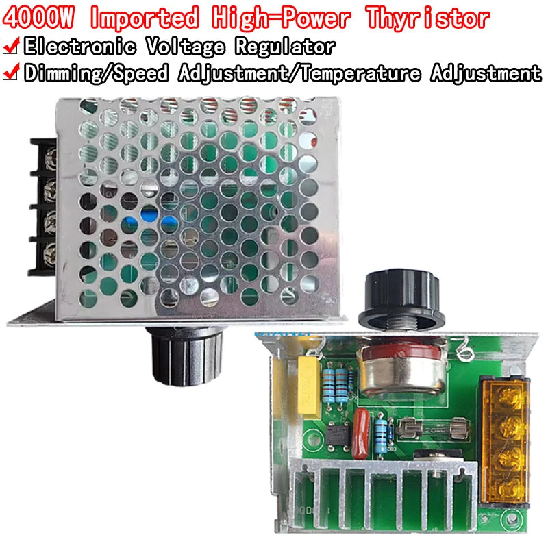 New 4000W Imports Of High-Power Thyristor Electronic Regulator Dimming Speed Thermostat Housing With Lnsurance