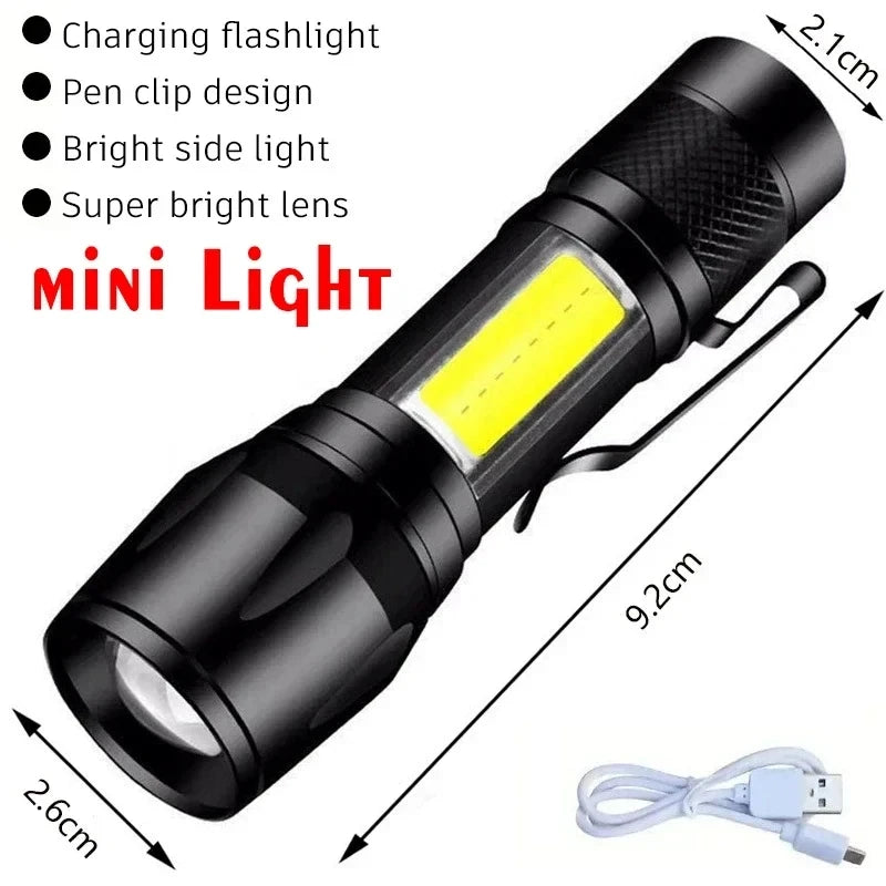 Super-bright LED Flashlight Rechargeable Long Range Tactical Torch for Outdoor Waterproof Emergency for Camping Fishing Lantern