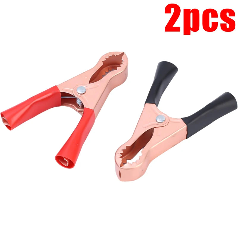 10/2pcs MINI Battery Clip Car Grounding Wire Crocodile Clip Power Clip Full Sheath Fish Clips 70MM Connectors Alligator Clips