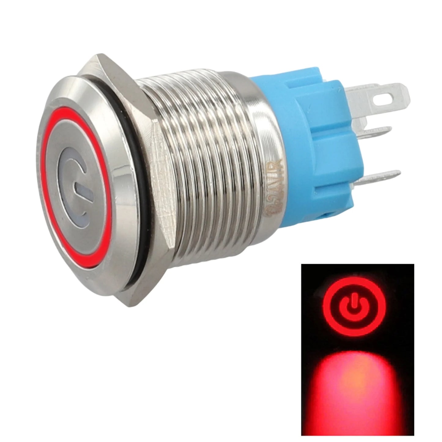 Control Systems Yellow Light Momentary Button Switch 12-24V Momentary Push Button Compact Push Button IP66 Push Button