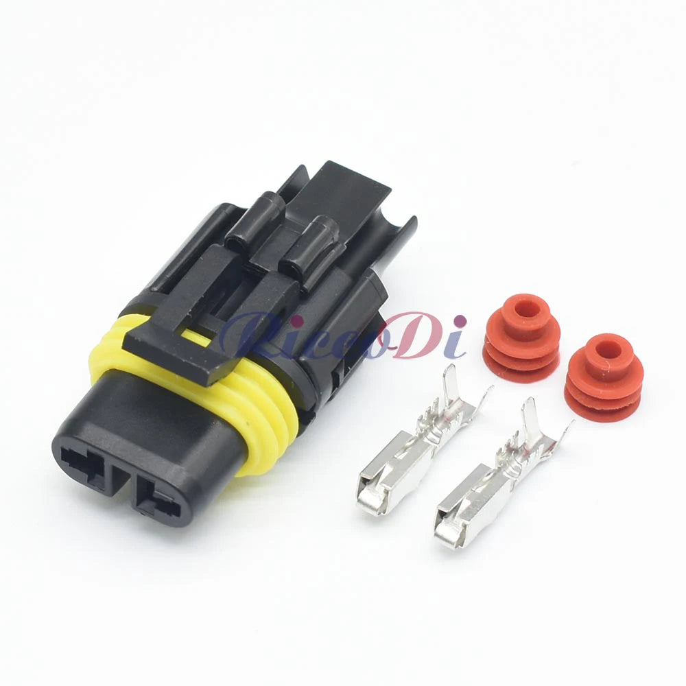 2 Pin Automotive Waterproof Connector for Head Lamp, Fog Light, and Daytime Running Light Plug with Pins Compatible with H27 880 881