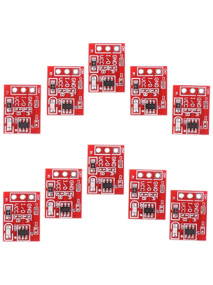 TTP223 Capacitive Touch Sensor Module — Self-Lock/No-Lock, High/Low Output, Arduino (10-Pack)