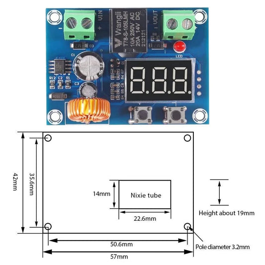 XH-M609 DC Voltage Protection Module 6-60V Undervoltage Cutoff for Lithium Battery Low Power Disconnect