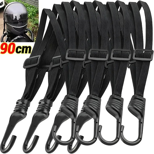 60/90cm Motorcycle Helmet Straps Motorcycle Accessoy Hooks Luggage Retractable Elastic Rope Fixed Strap Motos Helmet Luggage Net