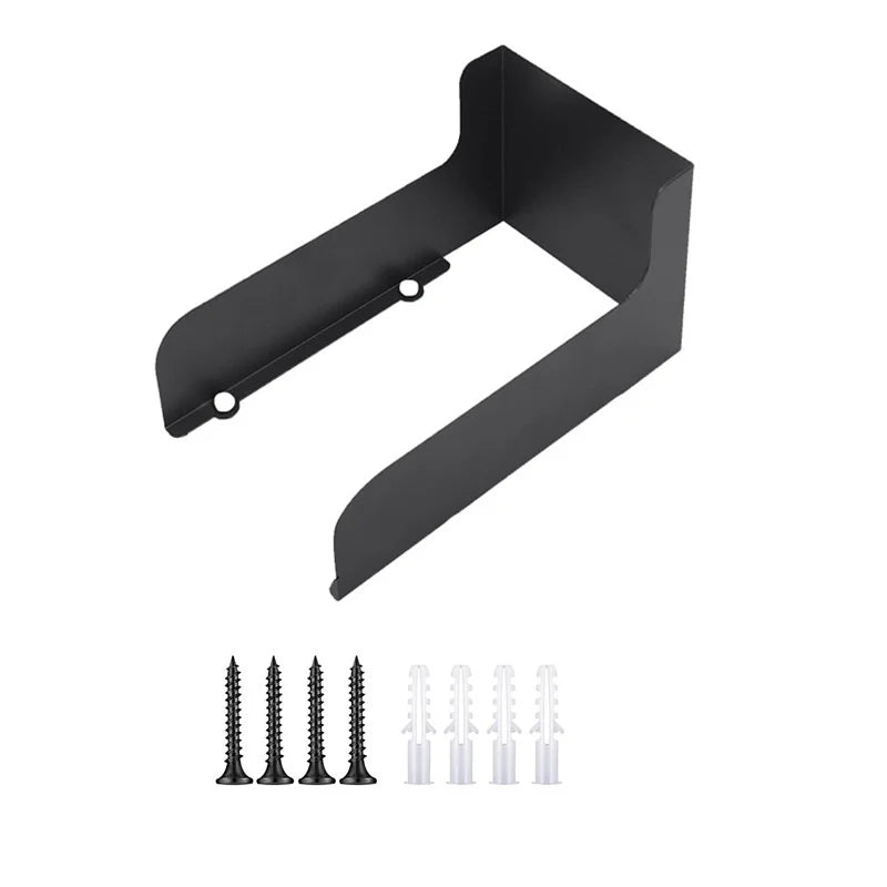 Metal Ring Doorbell Cover Plate Visual Doorbell Rain Cover Black Doorbell Rain Cover Windproof Round Doorbell Bracket Kit