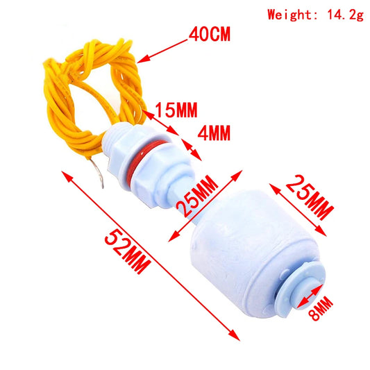 52mm PP Horizontal Float Liquid Level Sensor Water Level Switch