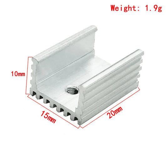 5pcs TO-220 Heat Sink – 20x15x10mm Transistor Radiator Cooler