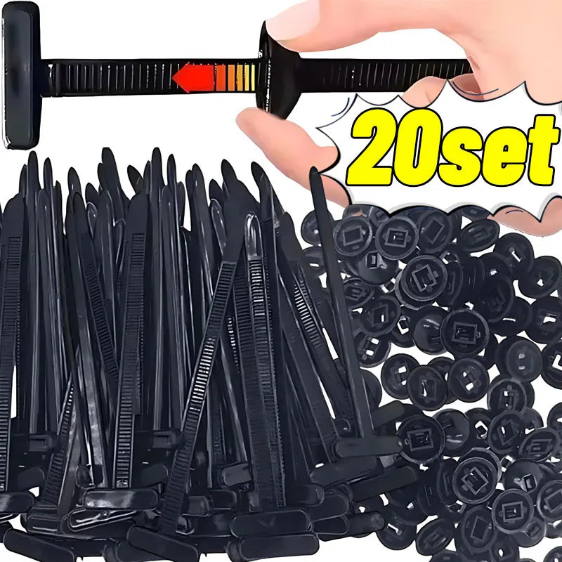 500/10set Universal Nylon Cable Tie Buckle Auto Fastener Screw Replacement Clip Car Fender Trunk Engine Guard Panel Wire Clips