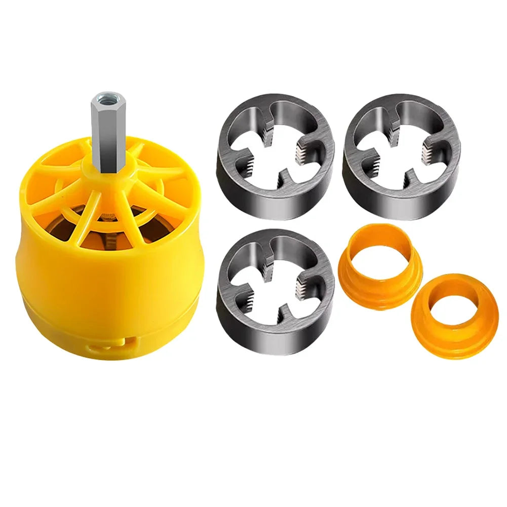 PPR Pipe Threader Kit With 1/2In 3/4 In 1 Inch Dies Pipe Threader Pipe Round Die PVC Pipe Threading Tool Kit Power Tool Parts
