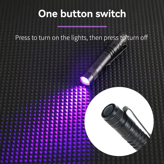 LED 395UV Flashlight Ultraviolet/white Light Pocket Pen Light Using 3A Battery for Pet Dog Cat Urine Detector Scorpion Finder