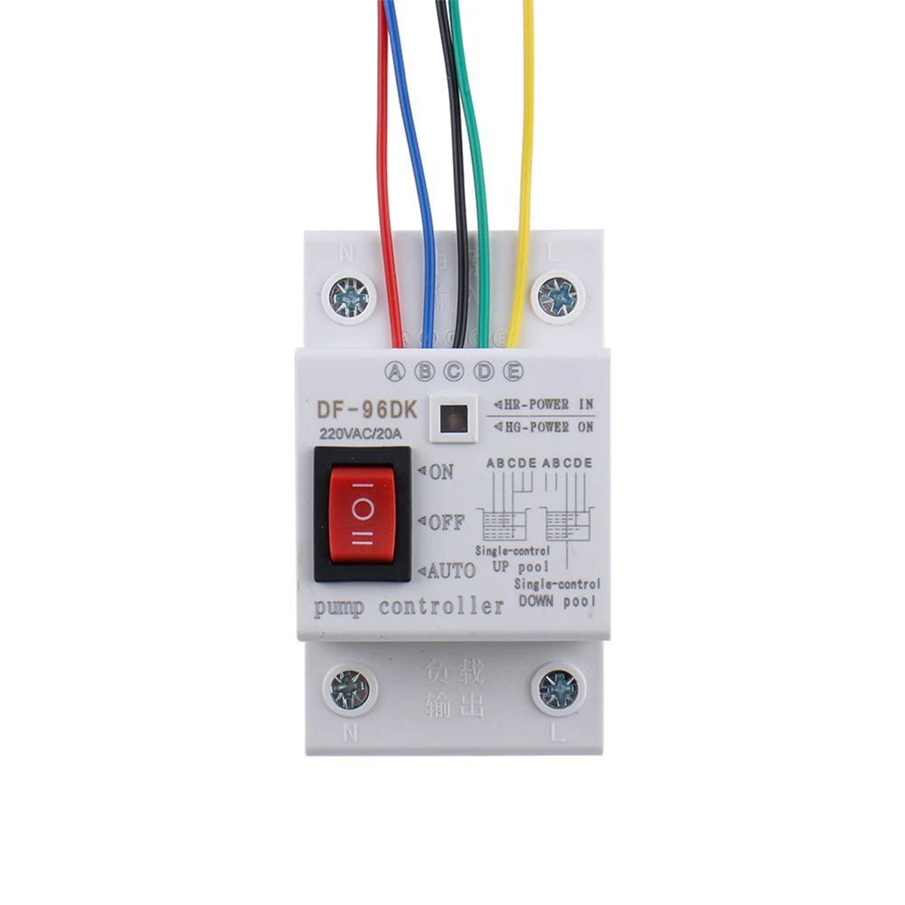 1pcs DF-96DK Automatic Water Pump Controller Switch Tank Liquid Level Detection 20A 220V 50Hz ABS Household Water Pumps