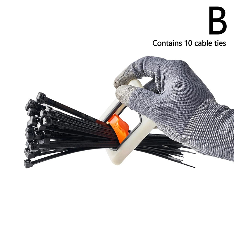 Portable Cable Tie Organizer – 1pc Square Fluorescent Cable Management Holder for Home & Office Storage